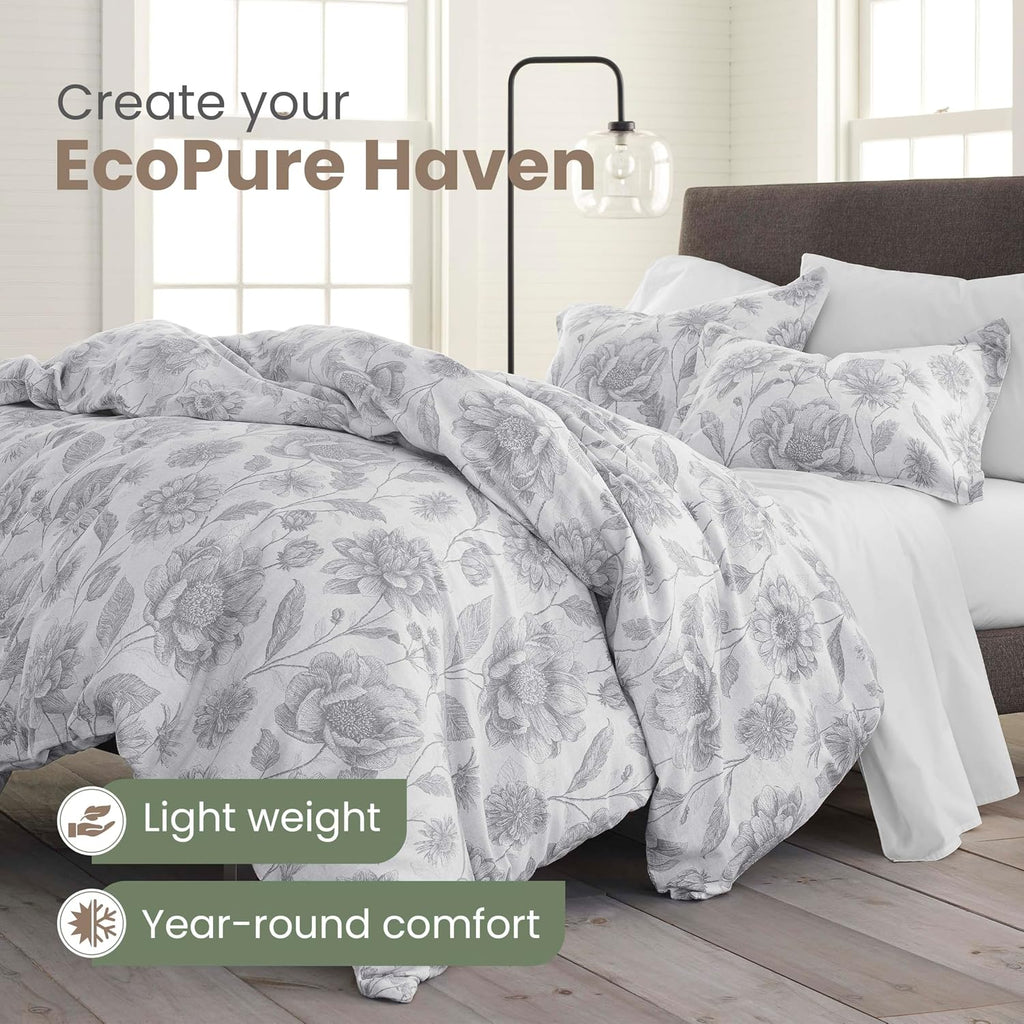 Martex EcoPure Comfort Wash Print Comforter Set, Twin, Meadow Walk