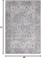 Nicole Curtis Machine Washable Series 1 Bohemian Grey 4' x 6' Area -Rug, Easy -Cleaning, Non Shedding, Bed Room, Living Room, Dining Room, Kitchen (4x6)