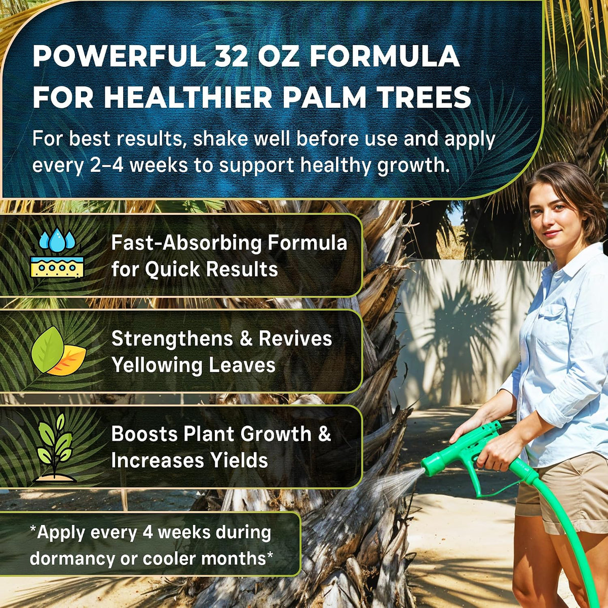Leaves & Soul Palm Tree Fertilizer 6-4-6, Liquid Palm Plant Food, 32 oz
