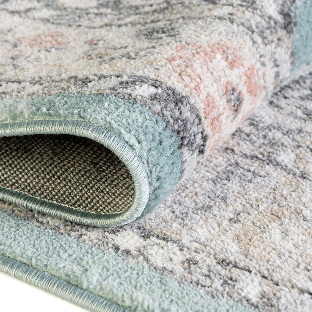 Unique Loom Parker Collection Area Rug - Merakli (3' 3" x 5' 3" Rectangle, Aqua/ Beige)