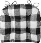 Klear Vu Wicker Solarium Indoor and Outdoor Chair Cushions for Patio Furniture, Kitchen and Dining Room, Water-Resistant Seat Pads, 19x18 Inches, 2 Pack, Black