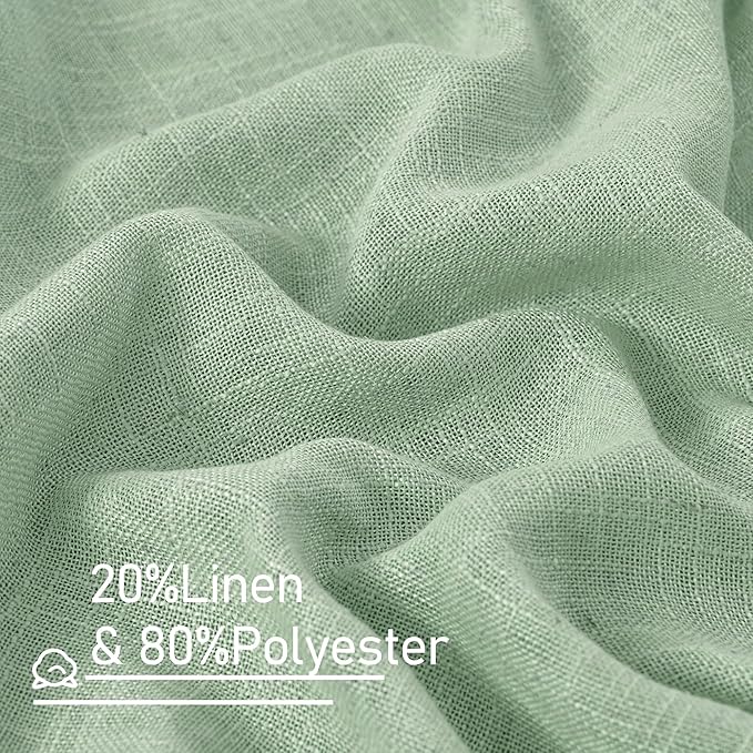 LAMIT Linen Curtains 30 Inch Length - Image 2