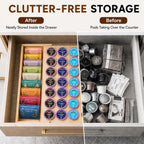Expandable Bamboo K Cup Drawer Organizer 35 Pods