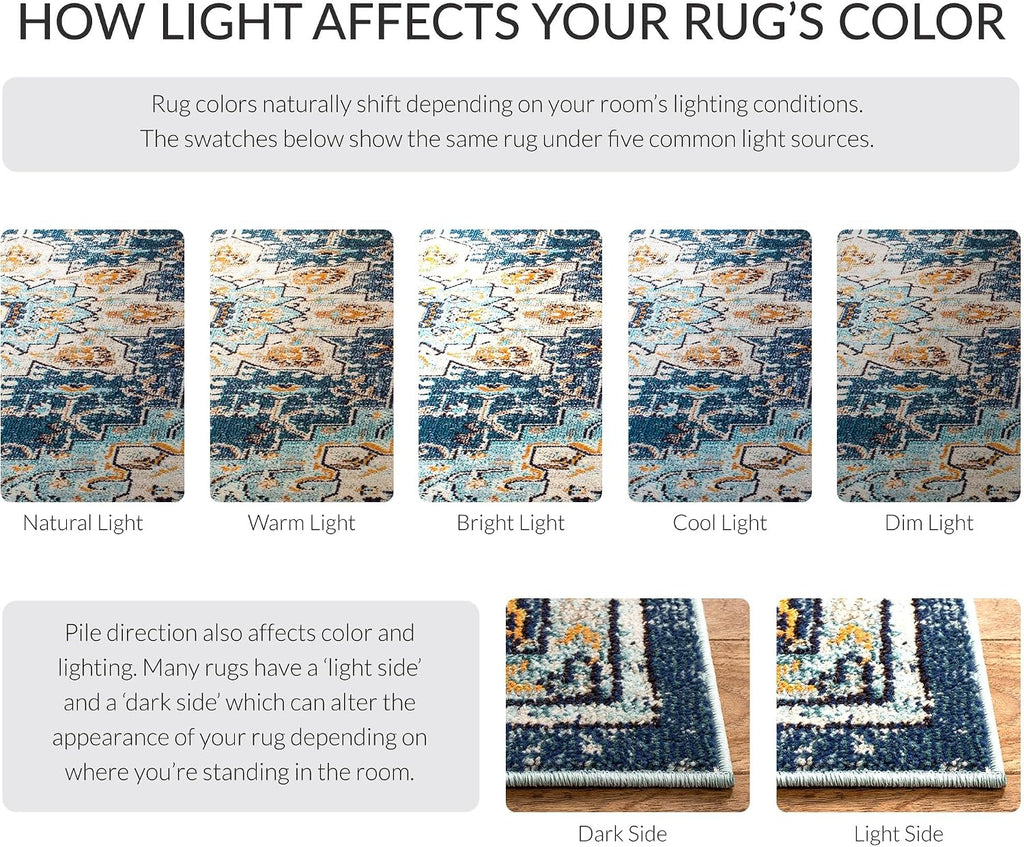 SAFAVIEH Madison Square Rug 9', Traditional Blue & Light Blue MAD473M