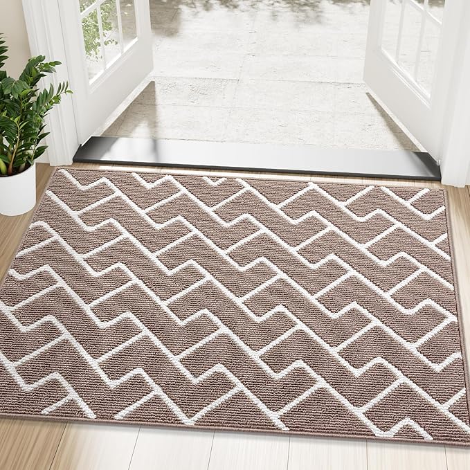 OLANLY Front Door Mat, Non-Slip Rubber Backing, Dirt Resistant and Absorbent by OLANLY