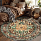 Yamaziot 6FT Round Washable Area Rug, Non-Slip Boho Circle Rugs - Image 6