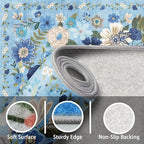 Area Rugs 10x14 Living Room, Non Slip Machine Washable Floral Rugs, Low Pile - Image 3