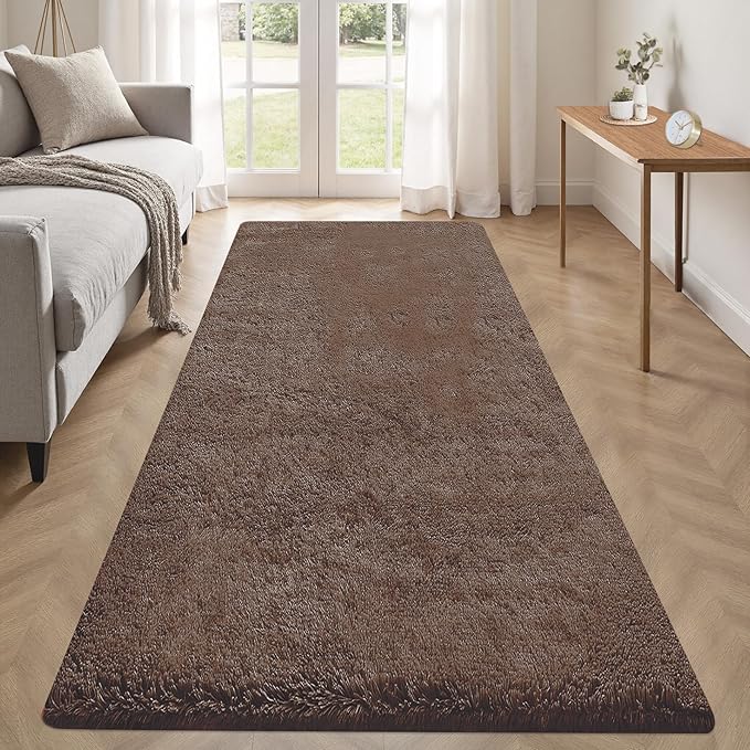2x6 Runner Rug for Bedroom: Fluffy Shag Soft Washable Rugs Small Fuzzy Plush by VECARF