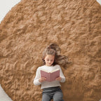 OLANLY Khaki Round Rugs for Bedroom by OLANLY