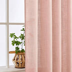MIULEE Blush Pink Linen Curtains 84 Inches Long 2 Panels - Image 5