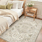 Madane Area Rug 3x5, Entryway Washable Printed Vintage Kitchen Carpet Non Slip - Image 2