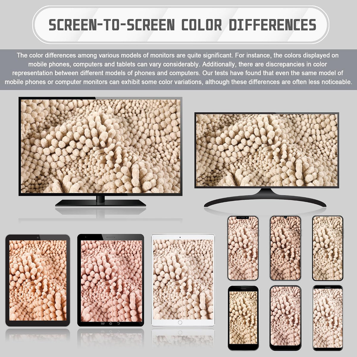 Yimobra Bathroom Rug Mat, Non Slip and Super Absorbent Bath Mat, Machine Washable Quick Dry, Ultra Plush Chenille Shower Rugs for Bathroom Floor Sink Tub and Shower Outside, Beige, 24 x 17
