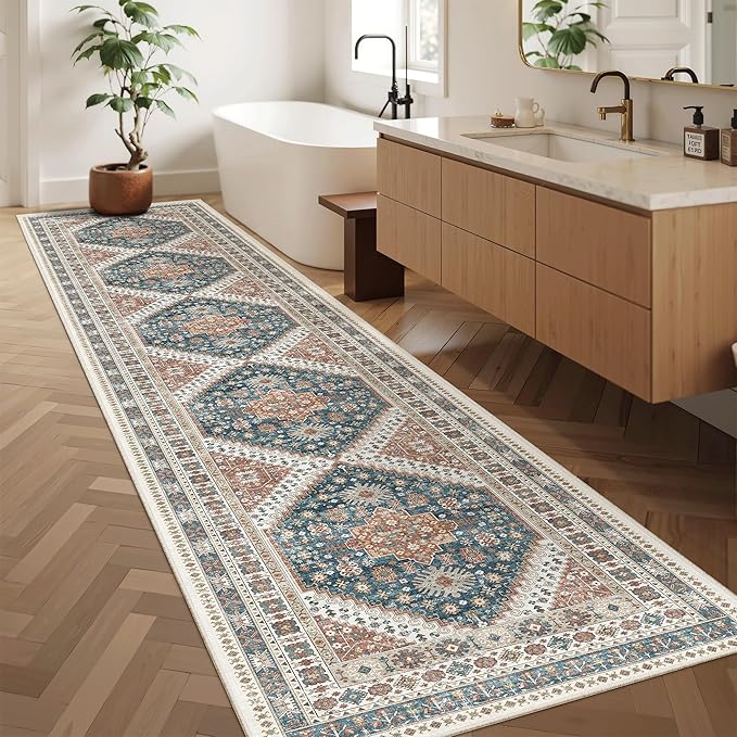 Madane Hallway Runner Rug 2'6''x12' Kitchen Runner, Non Slip Vintage Runners - Image 4