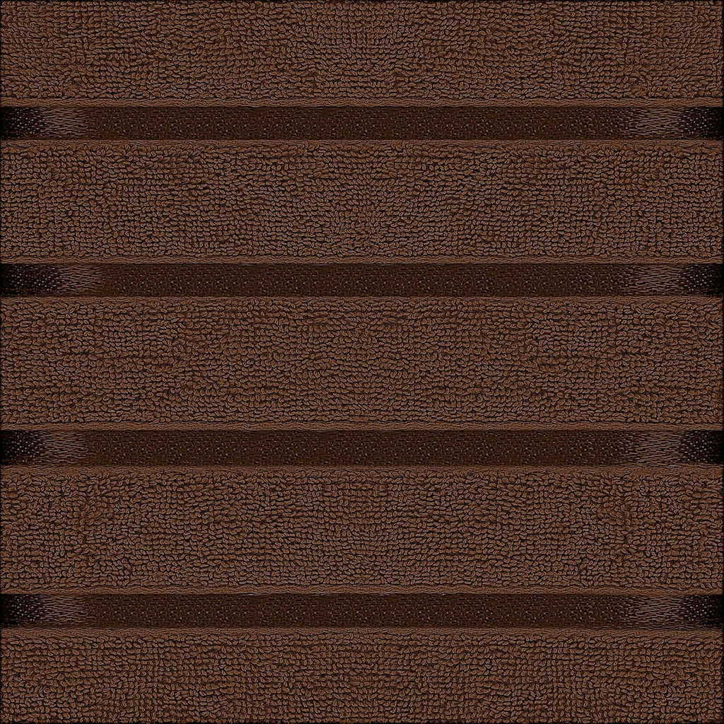 Utopia Towels 8 Piece Luxury Towel Set, 600 GSM, Viscose Stripe, Brown