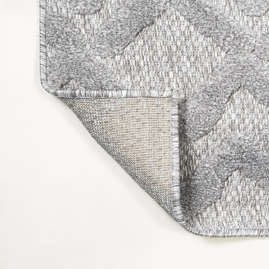 JONATHAN Y Moroccan Diamond Indoor Outdoor Area Rug 3X5 Light Gray, Peralta for Backyard, Patio, Porch, Easy-Cleaning, High Traffic, Pet-Friendly, Non-Shedding (IBZ103C-3)