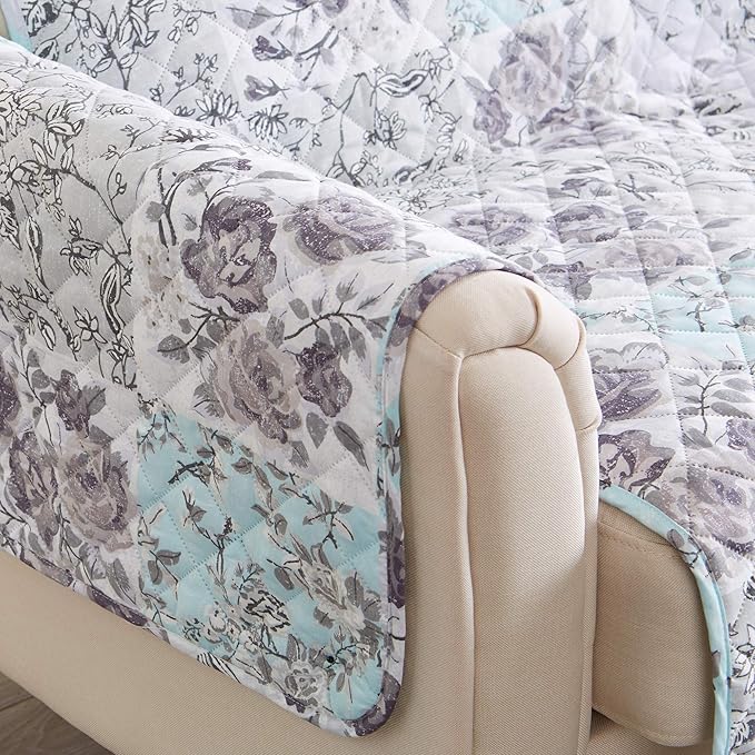 Great Bay Home Reversible Floral Patchwork Recliner Furniture Protector - Image 6