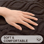 decorUhome Throw Pillow Covers 22x22 Inch Set of 2, Soft Plush Faux Wool Dark - Image 2