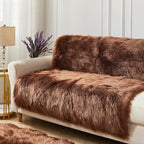 AMTOVO Faux Fur Sheepskin Rug for Living Room, 4 x 6 ft Coffee Fluffy Area Rug - Image 4