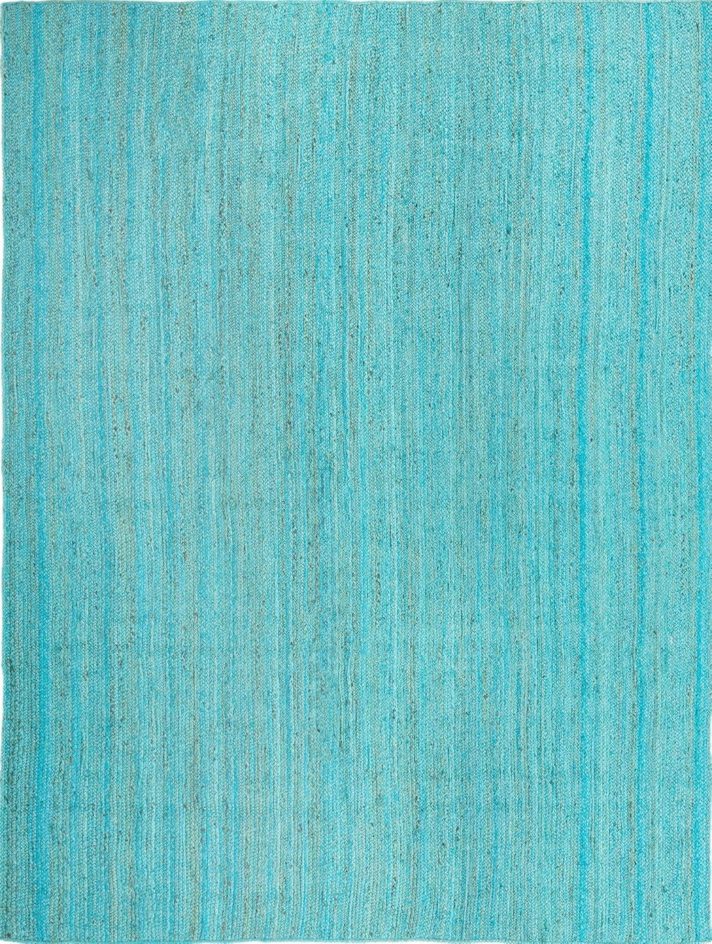Unique Loom Braided Jute Collection Area Rug - Dhaka (9' x 12' Rectangle, Turquoise)
