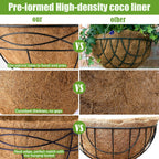 2 Pack 16 Inch Round Replacement Coco Liners for Hanging Basket Natural Coconut Fiber Liner for Flower Planter Coco Coir Pots for Outdoor Garden Plants