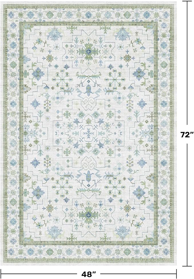 Blue and Green 4x6 Rugs for Small Living Room - Image 2
