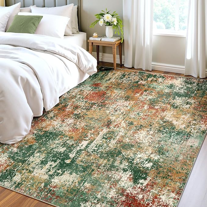 Washable Area Rugs 6'x8' Non-Slip Modern Abstract Soft - Image 3