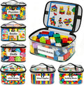 6 Pack Large Clear Toy Storage Bag with Name Tag, Waterproof PVC Toy Organizer Bags with Zipper & Manual Pocket, Toy Storage Organizer for Lego Bricks, Building Blocks, Board Games, Puzzles, Kid Books