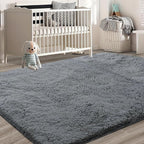 10X14 Large Shag Area Rugs for Living Room Bedroom, Big Soft Purple Fluffy Rug - Image 6