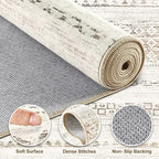Nakagishi 10x14 Area Rugs Living Room: Washable Boho Large Neutral Modern Soft - Image 3