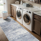 Hallway 2x10 Washable Runner Rug: Abstract Kitchen Stove Rugs Low-Pile Stain - Image 5
