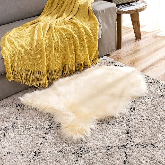 MIULEE Fluffy Rug Soft Shaggy Faux Fur Area Rug Luxury Plush Sheepskin Carpet - Image 9