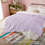 Bedsure GentleSoft Lavender Fog Fleece Blanket - Image 5