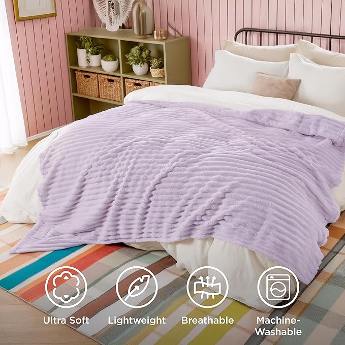 Bedsure GentleSoft Lavender Fog California King Size Blanket - Image 5