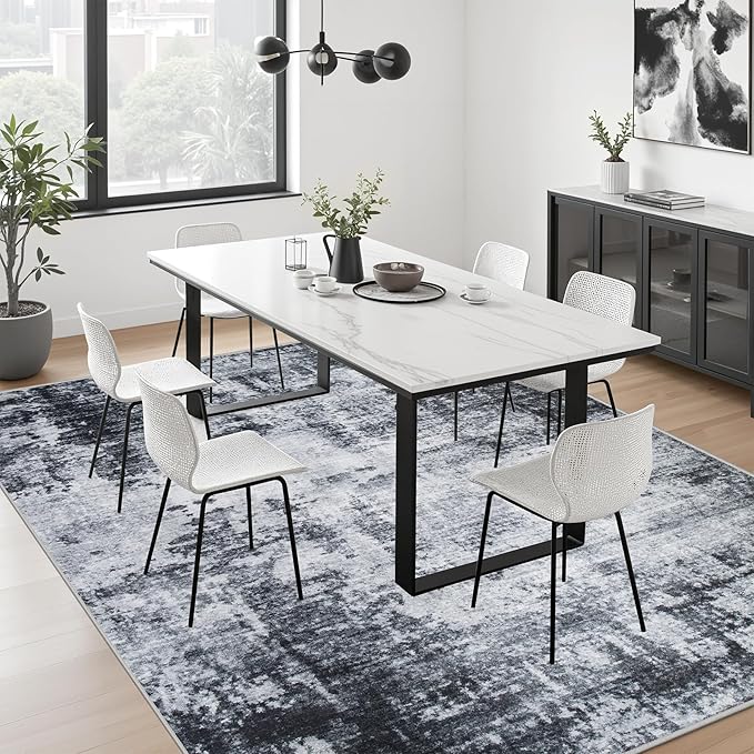 10x14 Area Rug Living Room Rug: Washable Modern Abstract Soft Thin Rug Indoor - Image 4