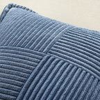 MIULEE Blue Corduroy Decorative Euro Sham Pillow Covers 24x24 Inch - Image 5