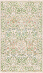 Washable Neutral Floral Living Room Rug, 3x5 Area Rugs - Image 9