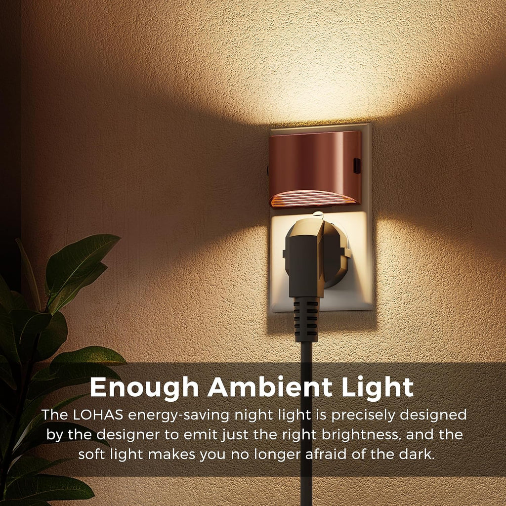 L LOHAS LED Night Lights Plug into Wall, Dimmable Night Light 2 Pack