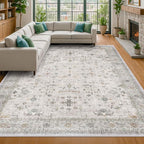Hazo Haus Boho Light Grey Living Room Rug 9x12 - Image 4