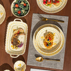 Ceramic Dinnerware Set, Series Kavara Ⅱ, (Yellow Spring Primrose)