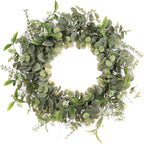24" Artificial Lavender Floral Spring Wreath with Green Leaves