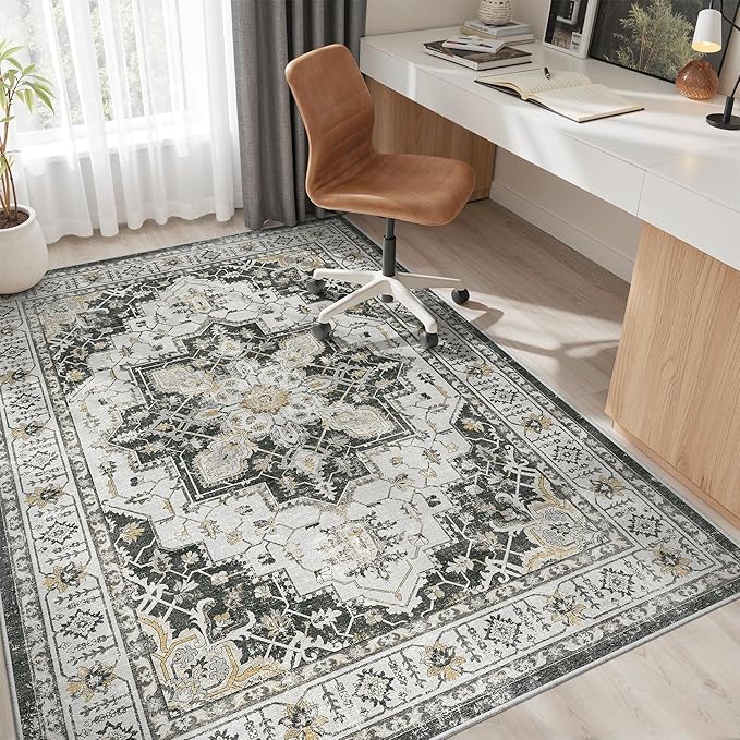 Madane 6x9 Area Rugs for Living Room, Stain Resistant Washable Rugs, Non-Slip - Image 4