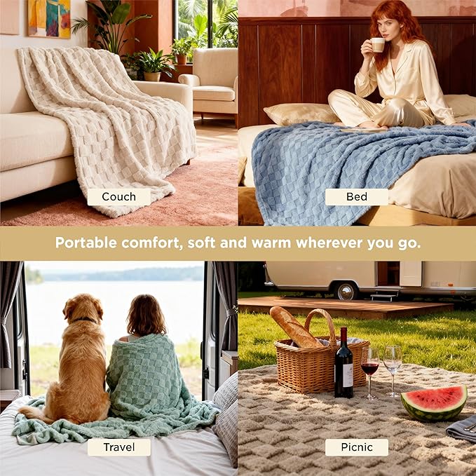 Bedsure GentleSoft Sage Green Throw Blanket - Image 5