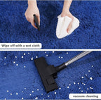 5'x5' Blue Round Rug for Bedroom, Ultra Soft Fluffy Circle Rug for Kids Girls - Image 4