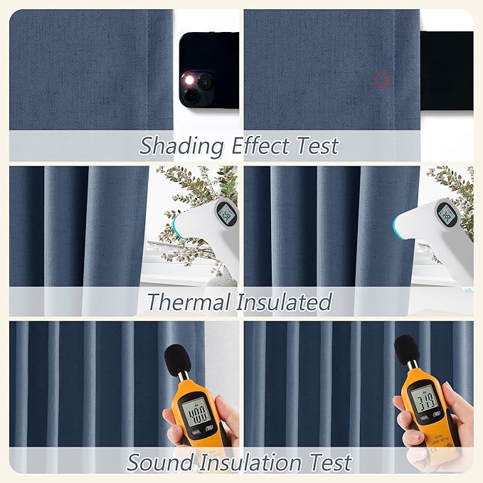 Guken 100% Blackout Curtains 96 Inch Length 2 Panels Set - Image 5