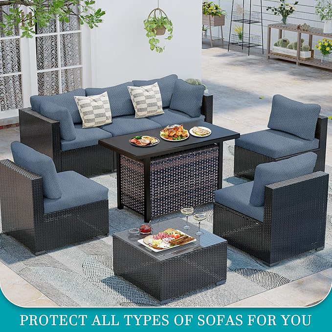 14Pcs Stretch Patio Cushion Covers, Outdoor Couch Covers Replacement, Outdoor - Image 4