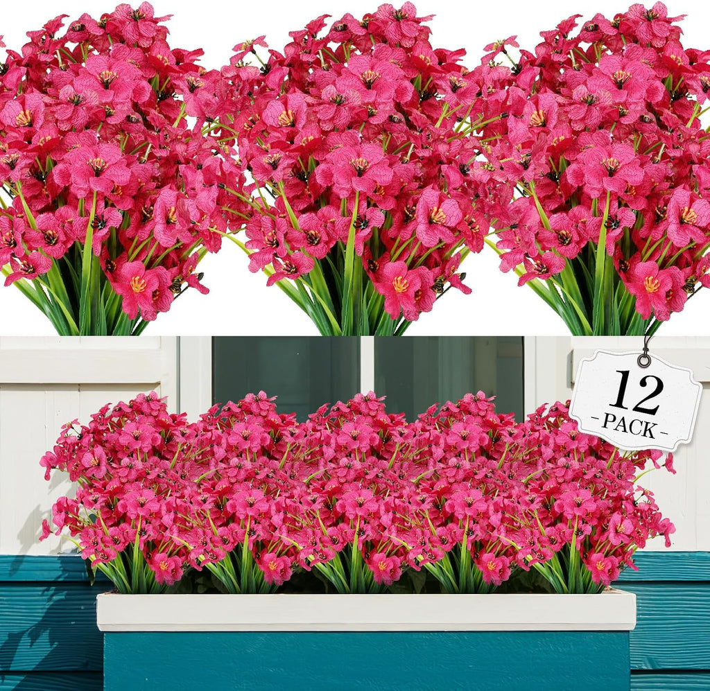 AGIRL Artificial Flowers Outdoor UV Resistant Fake Plant Garden Patio Decor