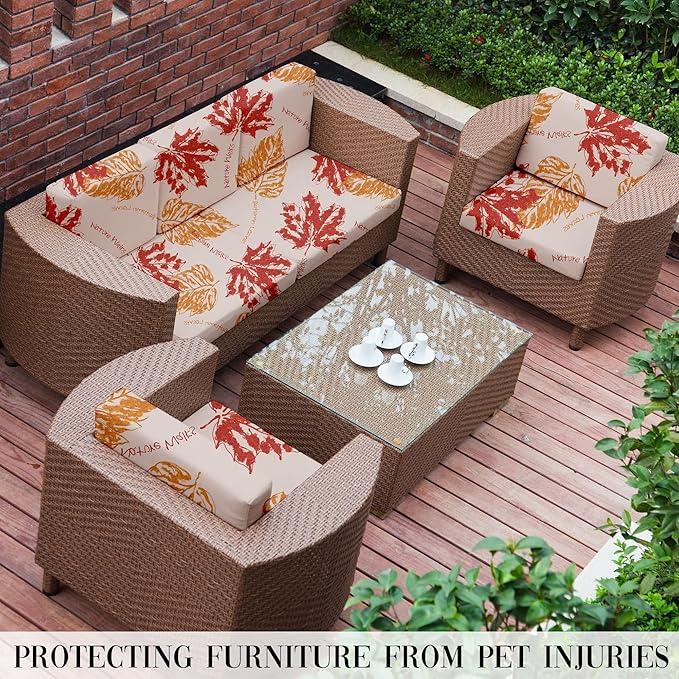 8Pcs Outdoor Cushion Covers, Patio Cushion Covers, Stretch Elastic Slipcovers - Image 6
