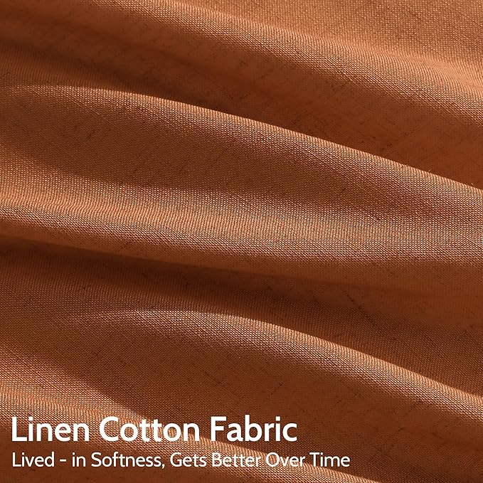 Desert Orange Semi Sheer Curtains 108 Inches - Image 4