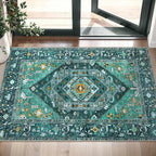 SERISSA Boho Rugs for Entryway, 2x3 Teal Entryway Rug Non-Slip Washable Small - Image 5