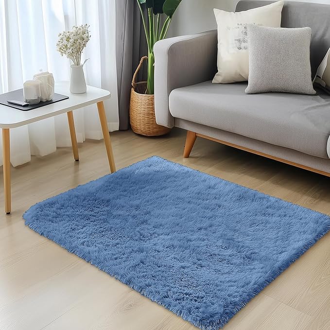 OLANLY 2x3 Machine Washable Small Bedside Rug, Soft Fluffy Shaggy Entryway - Image 3